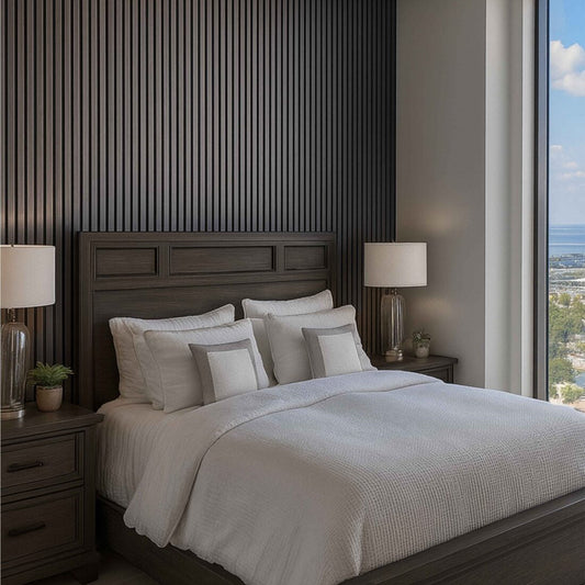 Acoustic Slatted Wall Panel 2400mm x 600mm - Light Grey x 1 panel