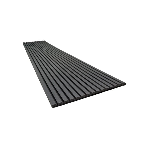 3m x 60cm | Acoustic Slat Wall Panels | Dark Grey | Premium Wood Veneer
