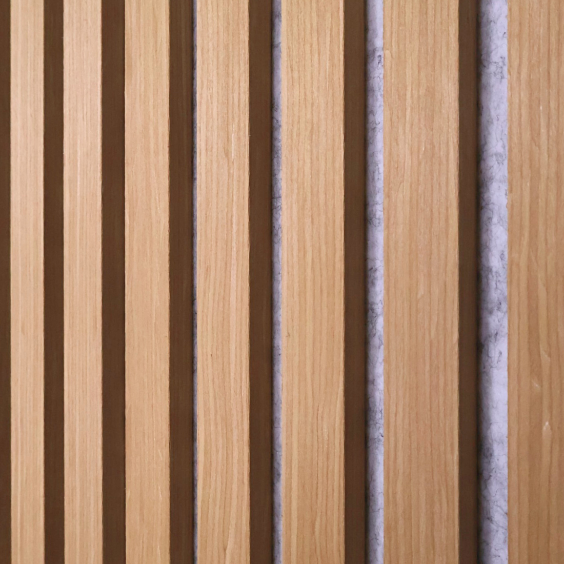 Acoustic Slatted Wall Panel 2400mm x 600mm - Walnut (Grey Backing) x 1 panel