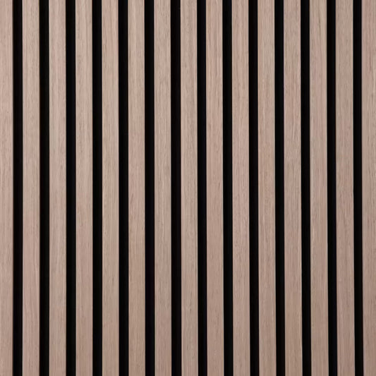 Acoustic Slatted Wall Panel 2400mm x 600mm - Canadian Teak Oak x 1 panel