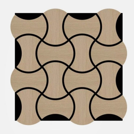 Acoustic Geometric Tessellate Panel – Light Oak - 600mm x 600mm