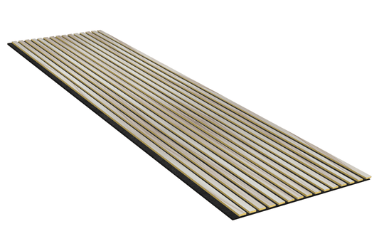 Acoustic Slatted Wall Panel 240 x 60cm - Slimline Profile - Walnut