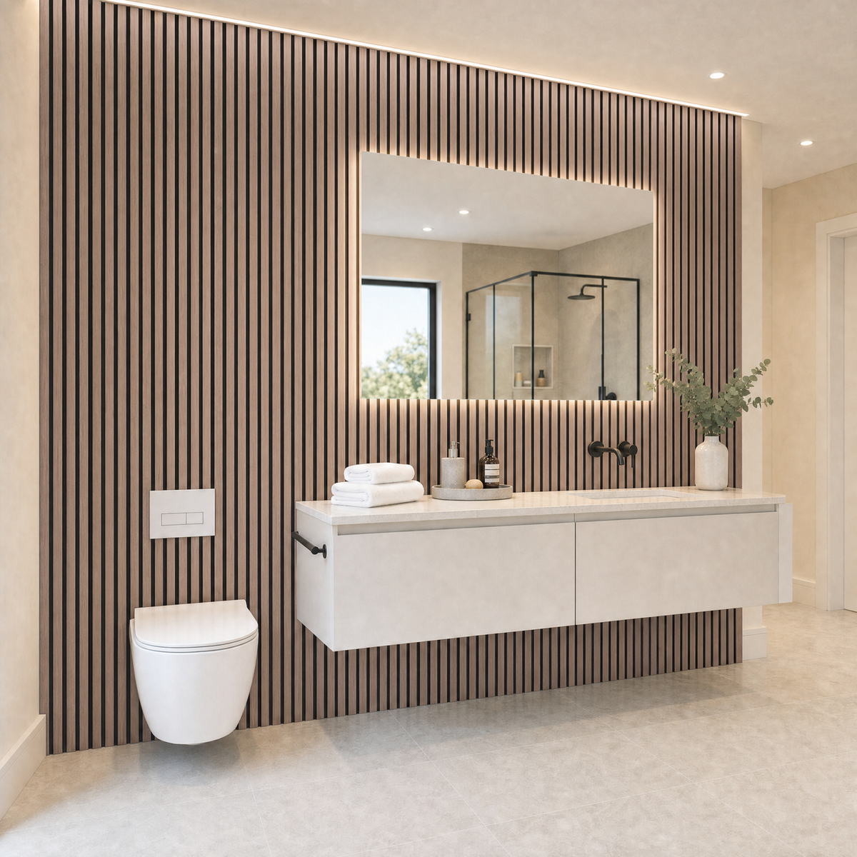 PVC Bathroom Wall Panels - Pack of 8 (Wide Range of Colours)