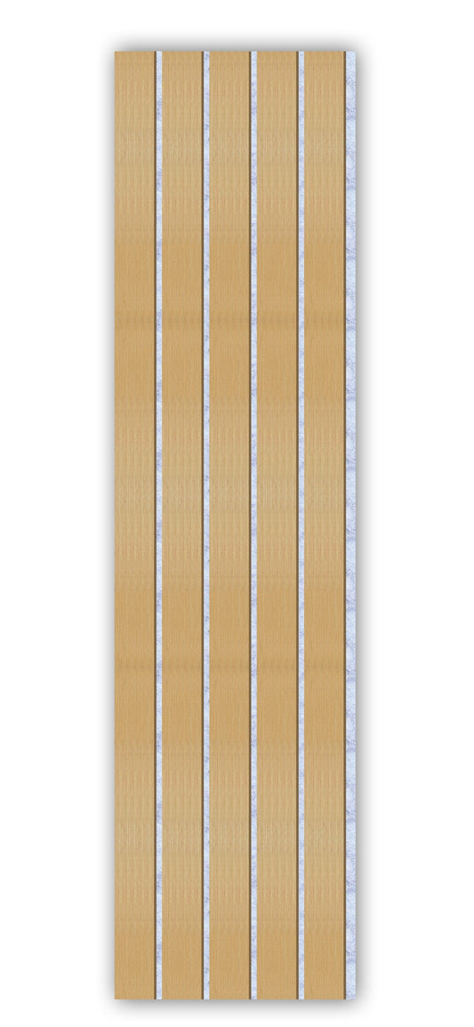 Acoustic Slat Wall Panels | Premium UltraWide Slats | 240cm x 60cm | Light Oak With Silver