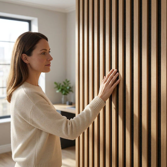 Acoustic Slatted Wall Panel 2400mm x 600mm - Walnut x 1 panel