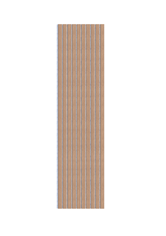 Acoustic Slat Wall Panels | Premium UltraWide Slats | 240cm x 60cm | Walnut With Silver
