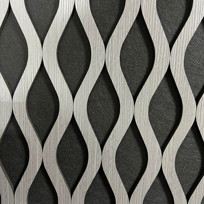 Acoustic Wall Panels |Premium Wave Shape |Pack Of 2 | 240cm x 60cm |Dark Grey