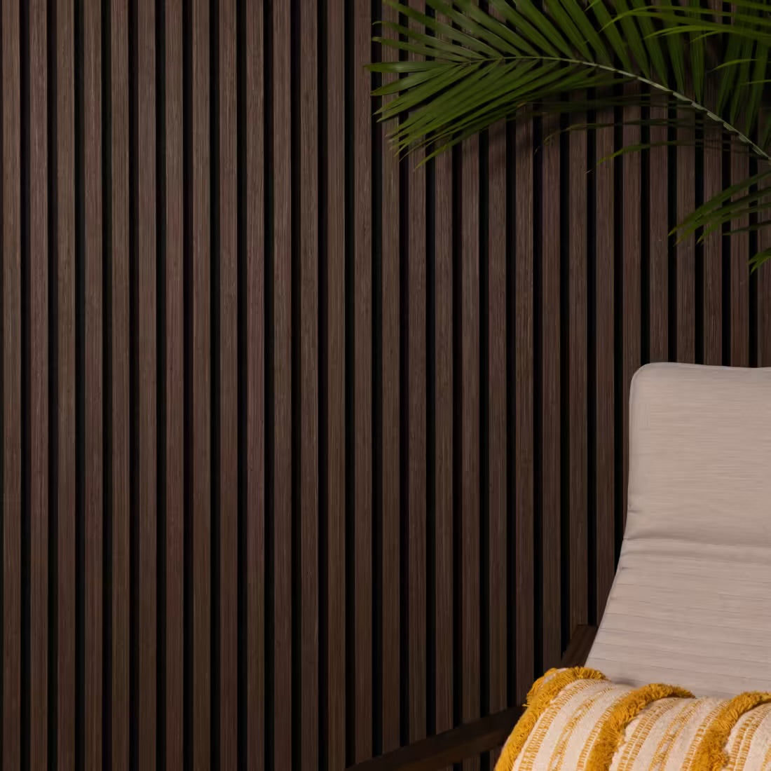 Acoustic Slatted Wall Panel 2400mm x 600mm - Smoked Oak x 1 panel