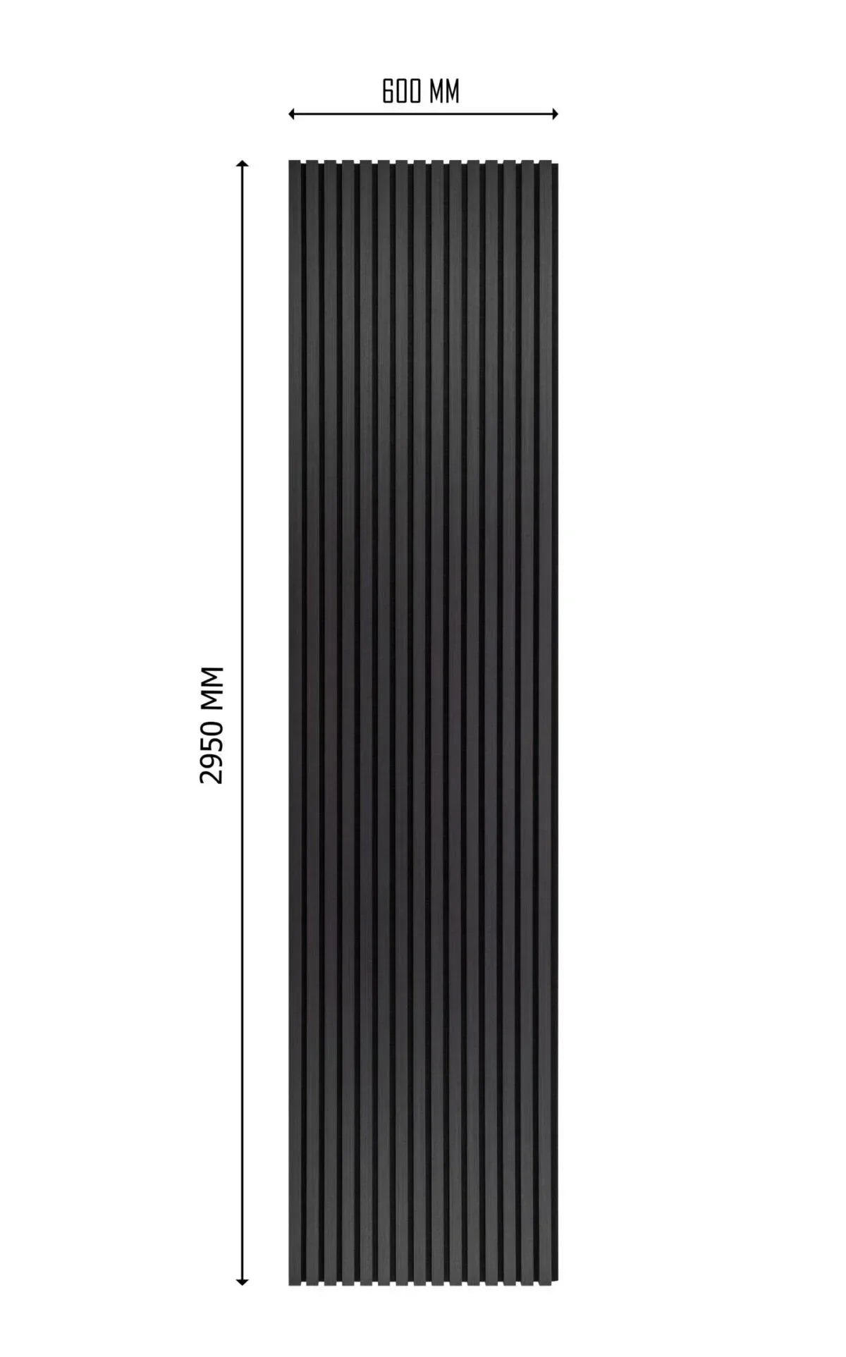 3m x 60cm | Acoustic Slat Wall Panels | Dark Grey | Premium Wood Veneer
