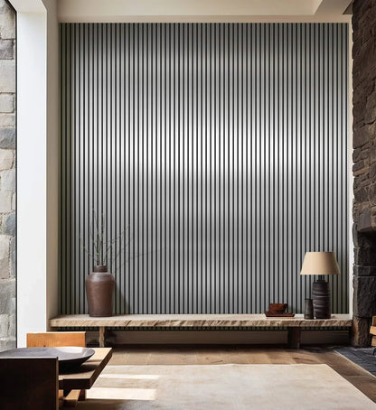 Acoustic Slatted Wall Panel 2400mm x 600mm - Dark Metallic Grey x 1 panel