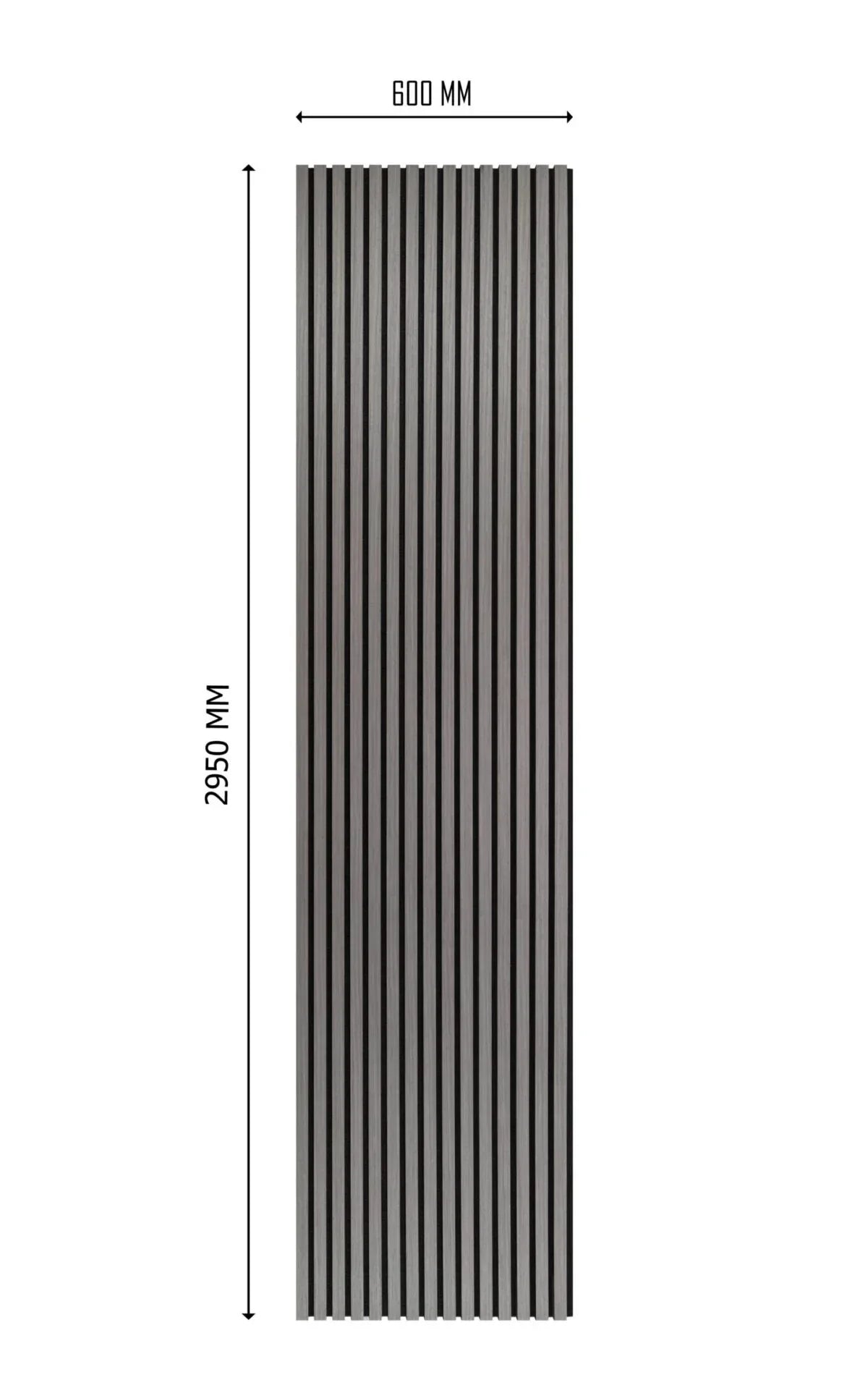 3m x 60cm | Acoustic Slat Wall Panels |  Light Grey | Premium Wood Veneer