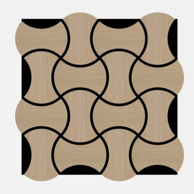 Acoustic Geometric Tessellate Panel – Light Oak - 600mm x 600mm