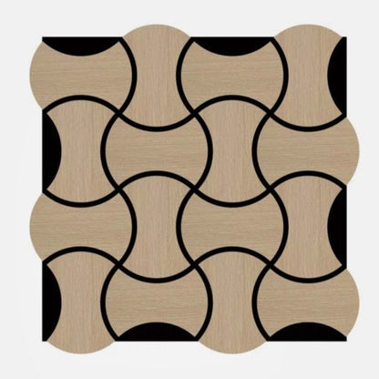 Acoustic Geometric Tessellate Panel – Light Oak - 600mm x 600mm