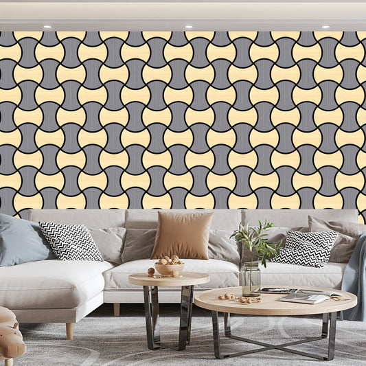 Acoustic Geometric Tessellate Panel – Nordic Grey & Oak Mix - 600mm x 600mm