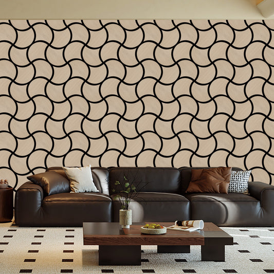 Acoustic Geometric Tessellate Panel – Light Oak Wave - 600mm x 600mm