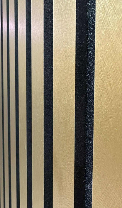 Acoustic Slatted Wall Panel 2400mm x 600mm - Matte Gold x 1 panel