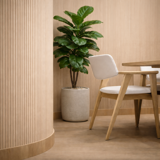2.4m Flexible Premium Veneer Slat Wall Panels - Oak
