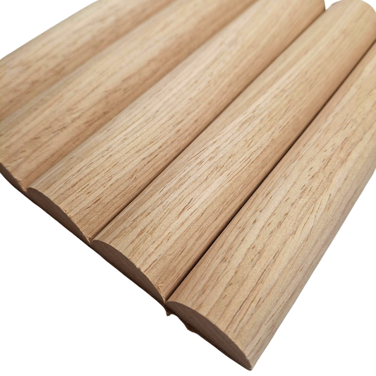 2.4m Flexible Premium Veneer Ridge Wall Panels - Oak