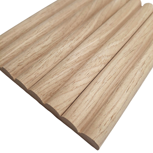 2.4m Flexible Premium Veneer Mini Ridge Wall Panels - Oak