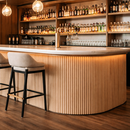 2.4m Flexible Premium Veneer Mini Ridge Wall Panels - Oak