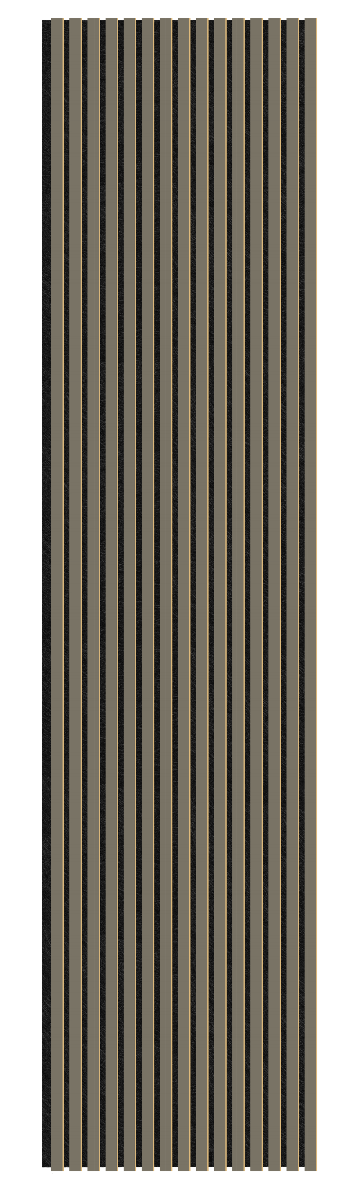 Acoustic Slatted Wall Panel 240 x 60cm - Slimline Profile - Grey