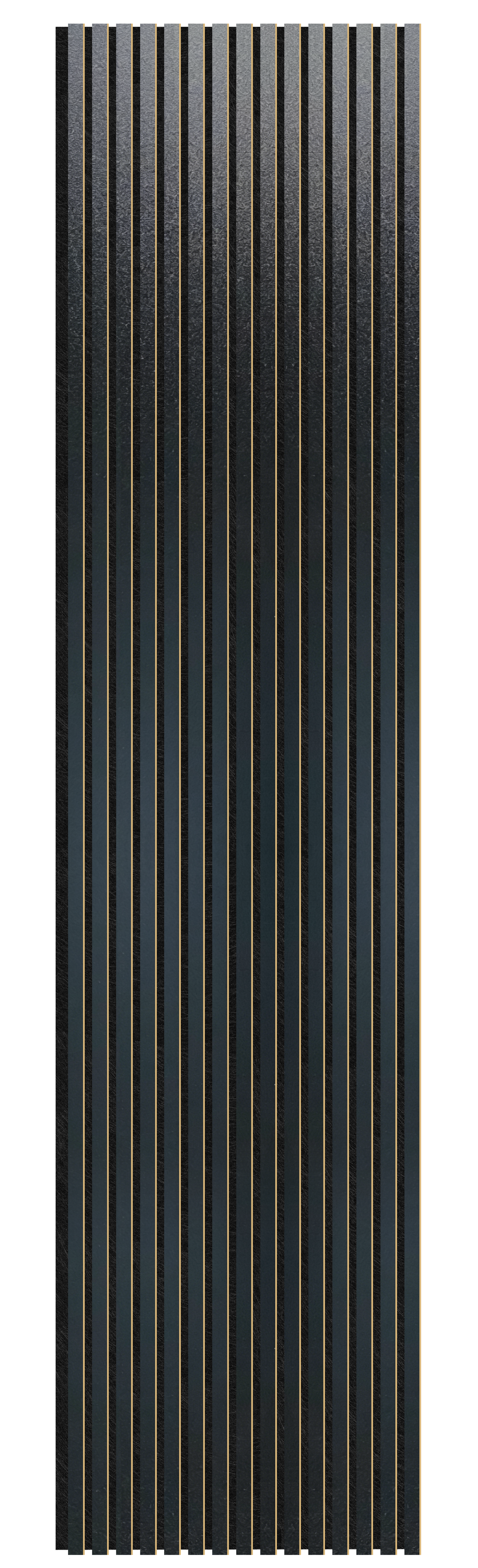 Acoustic Slatted Wall Panel 240 x 60cm - Slimline Profile - Black