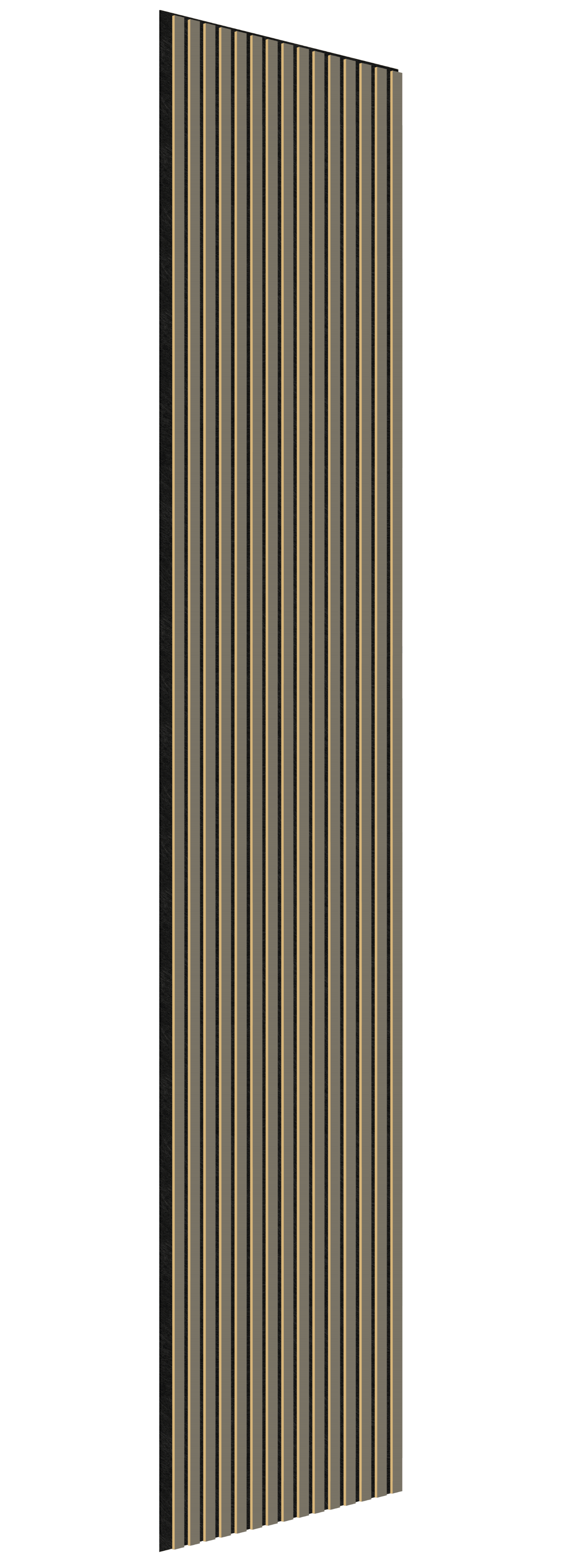 Acoustic Slatted Wall Panel 240 x 60cm - Slimline Profile - Grey