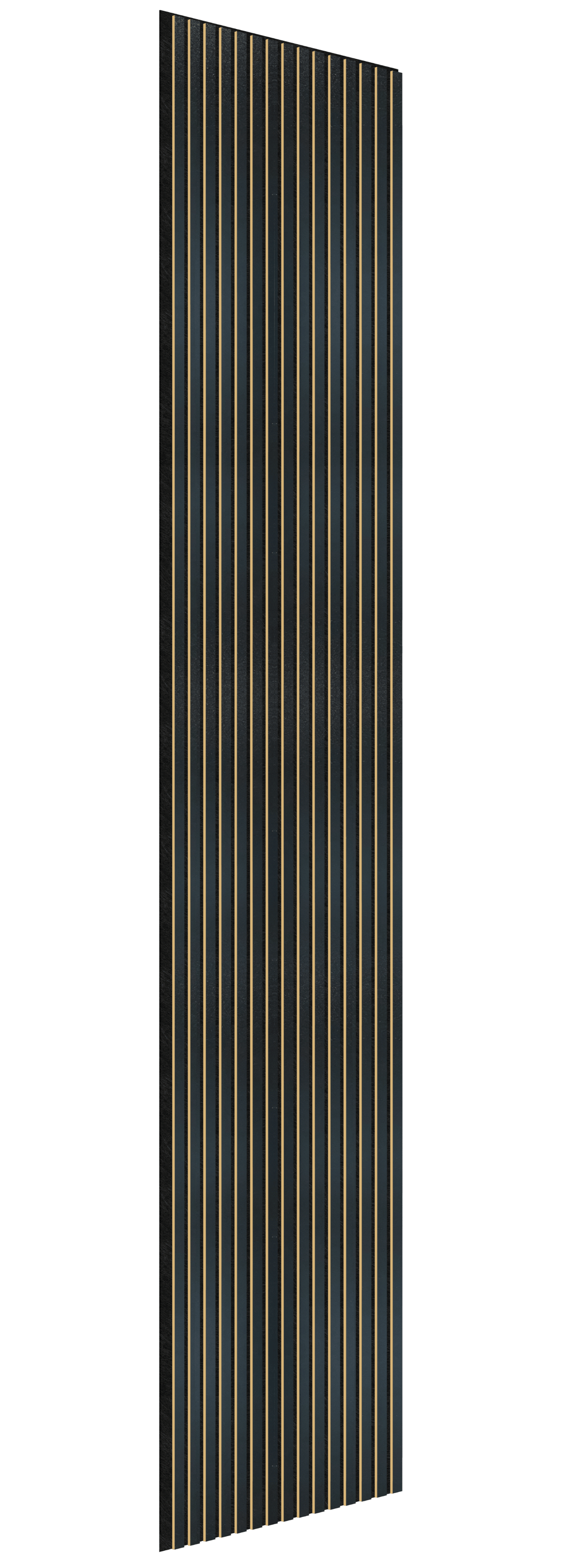 Acoustic Slatted Wall Panel 240 x 60cm - Slimline Profile - Black