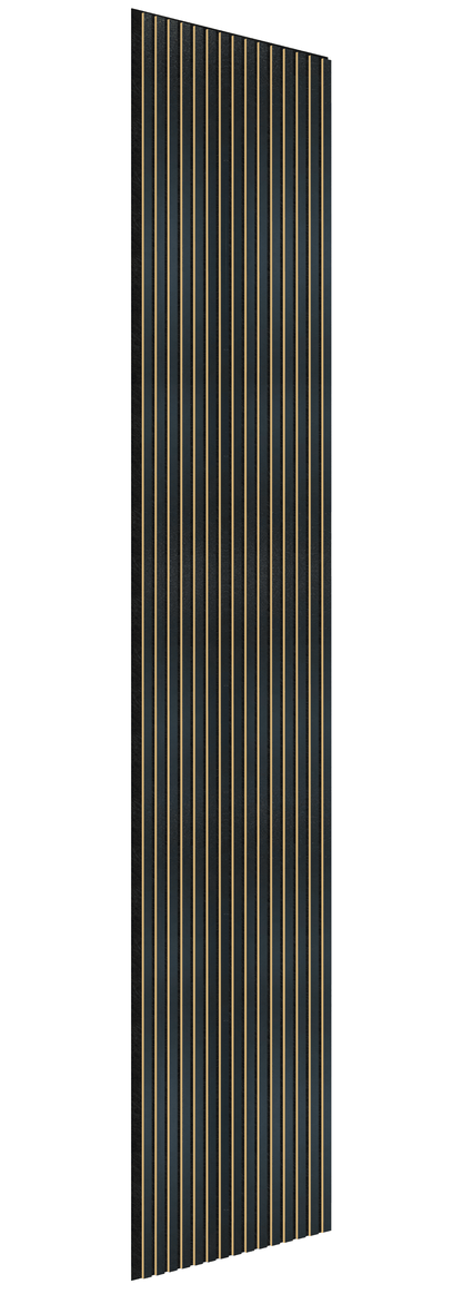 Acoustic Slatted Wall Panel 240 x 60cm - Slimline Profile - Black