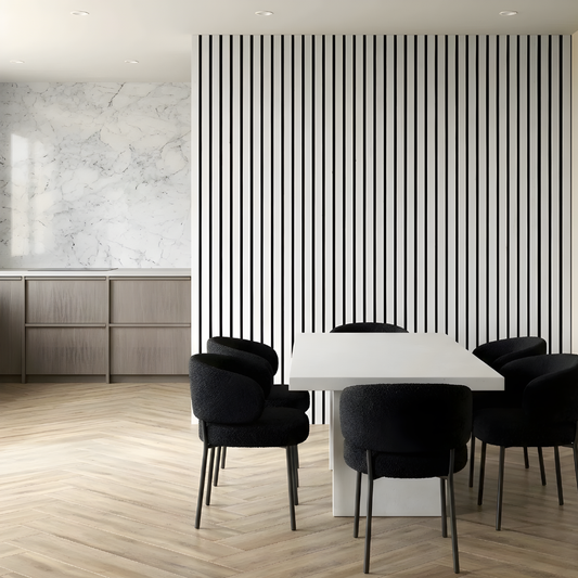 Premium Wall Panel 240cm x 60cm - 35mm Width - White Marble
