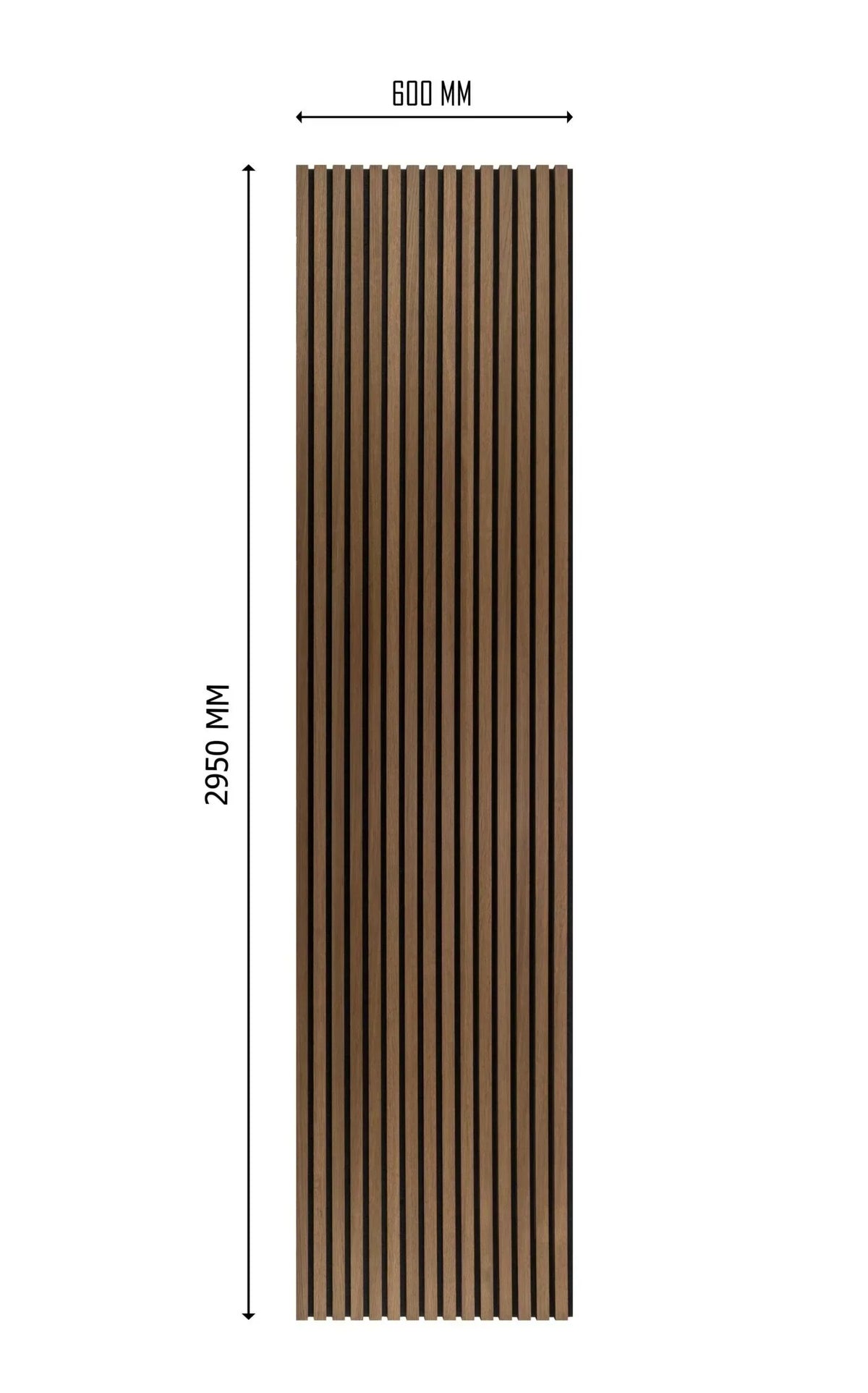 3m x 60cm | Acoustic Slat Wall Panels | Walnut | Premium Wood Veneer