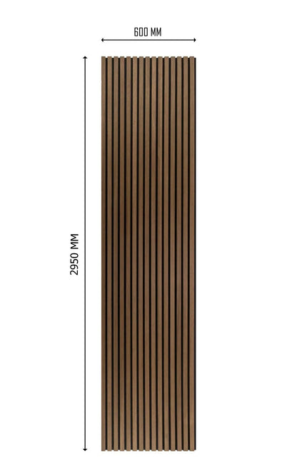 3m x 60cm | Acoustic Slat Wall Panels | Walnut | Premium Wood Veneer