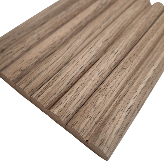 2.4m Flexible Premium Veneer Mini Ridge Wall Panels - Walnut