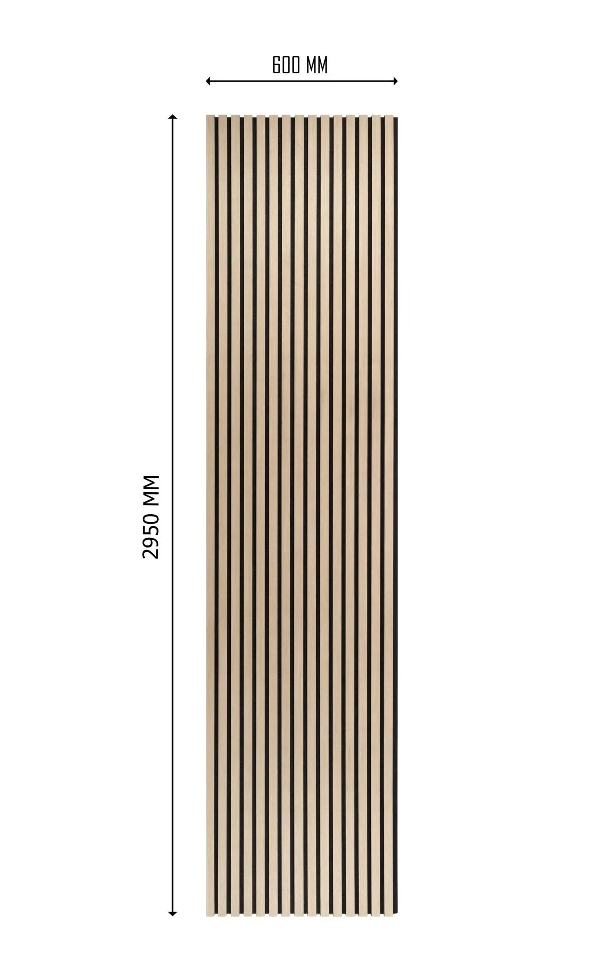 3m x 60cm | Acoustic Slat Wall Panels | Classic/Light Oak | Premium Wood Veneer