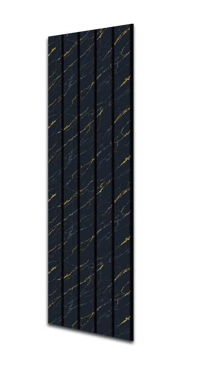Acoustic Slat Wall Panels | Premium UltraWide Slats | 240cm x 60cm | Black Marble