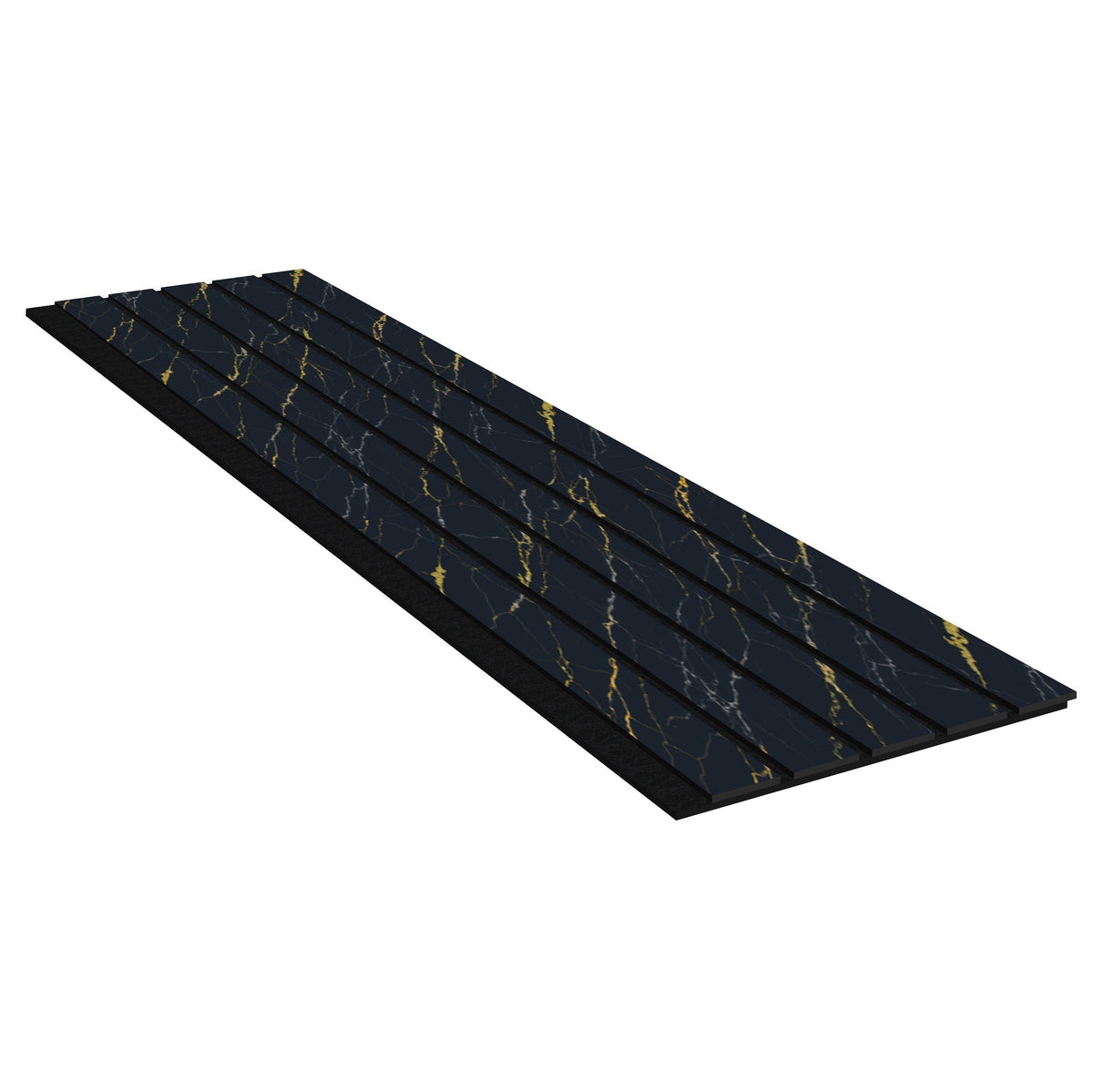 Acoustic Slat Wall Panels | Premium UltraWide Slats | 240cm x 60cm | Black Marble