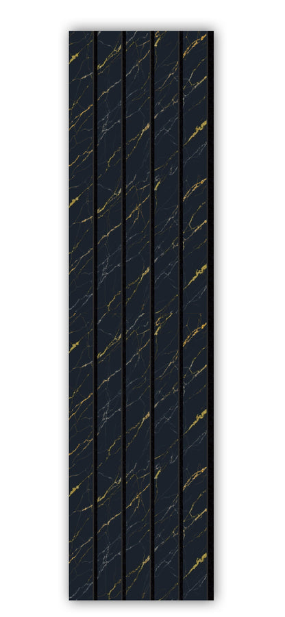 Acoustic Slat Wall Panels | Premium UltraWide Slats | 240cm x 60cm | Black Marble