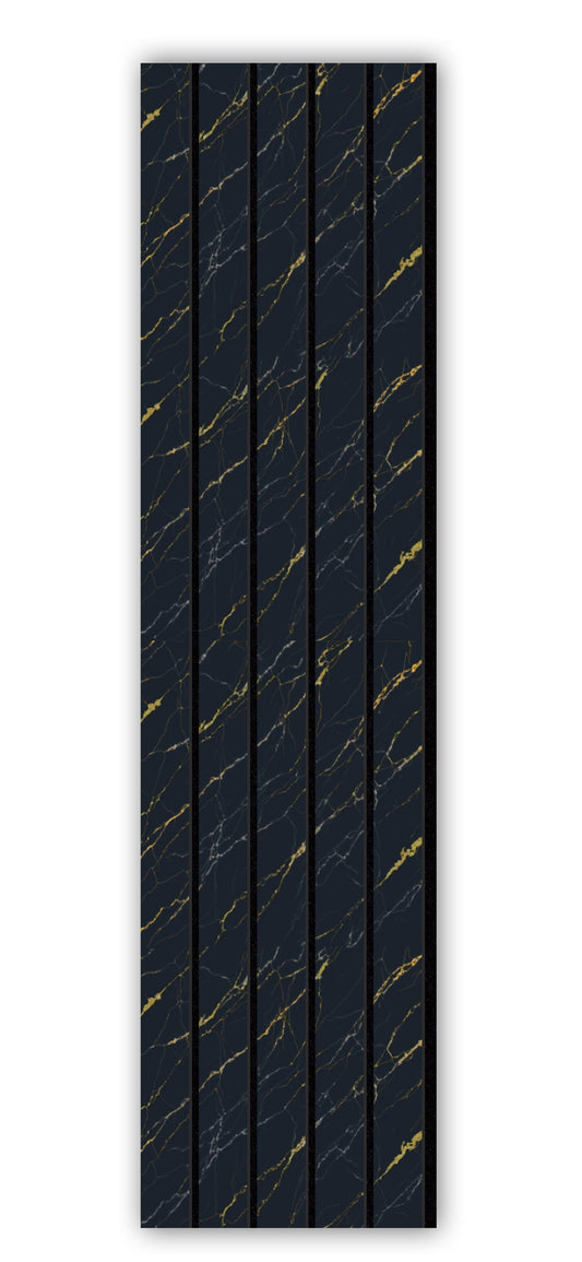 Acoustic Slat Wall Panels | Premium UltraWide Slats | 240cm x 60cm | Black Marble