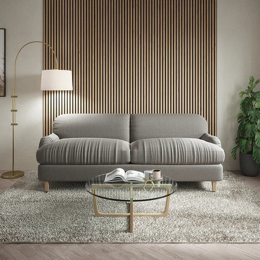 3.6m x 60cm | Acoustic Slat Wall Panels | Classic/Light Oak | Premium Wood Veneer
