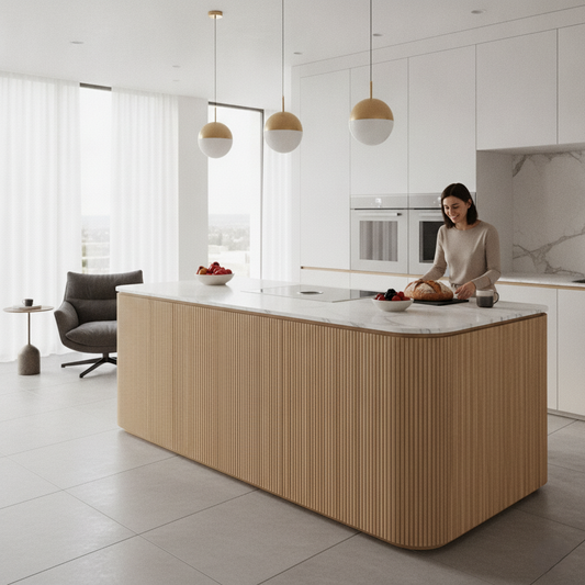 2.4m Flexible Premium Veneer Mini Ridge Wall Panels - Walnut
