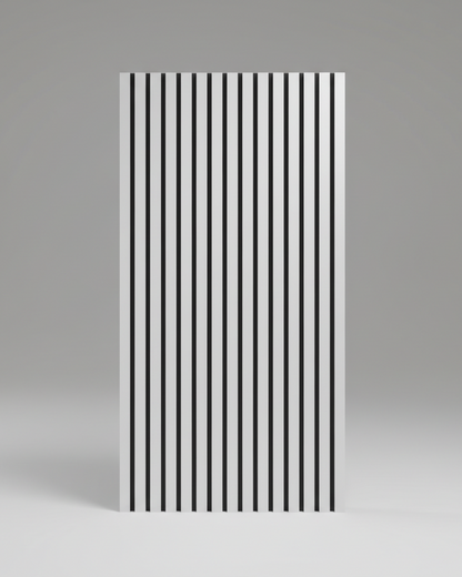 Acoustic Slatted Wall Panel 2400mm x 600mm - Light metallic grey x 1 panel