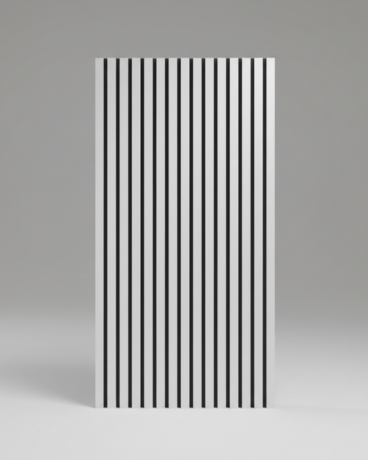 Acoustic Slatted Wall Panel 2400mm x 600mm - Light metallic grey x 1 panel