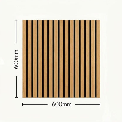 Acoustic Slatted Wall Panel - Light Oak - 600mm x 600mm