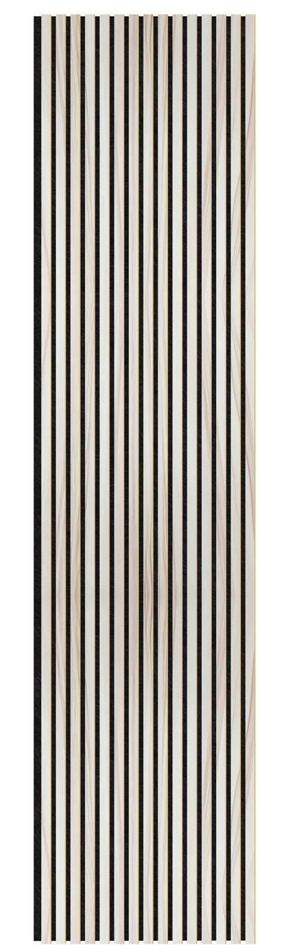 Acoustic Slatted Wall Panel 240 x 60cm - Slimline Profile - Walnut