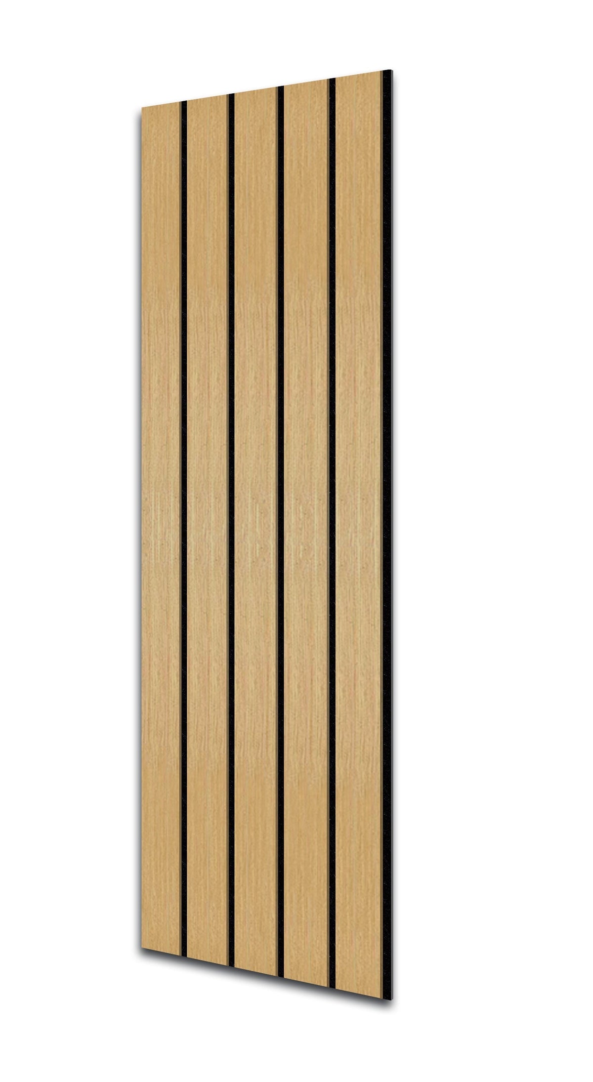 Acoustic Slat Wall Panels | Premium UltraWide Slats | 300cm x 60cm | Light Oak With Black