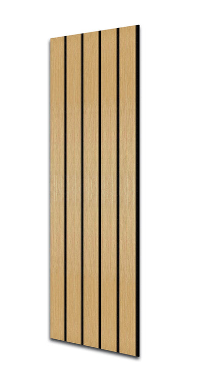 Acoustic Slat Wall Panels | Premium UltraWide Slats | 300cm x 60cm | Light Oak With Black