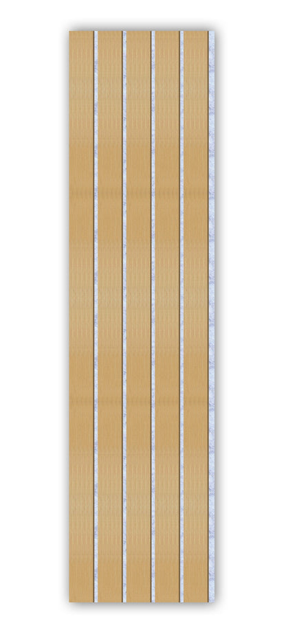 Acoustic Slat Wall Panels | Premium UltraWide Slats | 240cm x 60cm | Light Oak With Silver