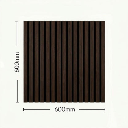 Acoustic Slatted Wall Panel - Smoked Oak - 600mm x 600mm