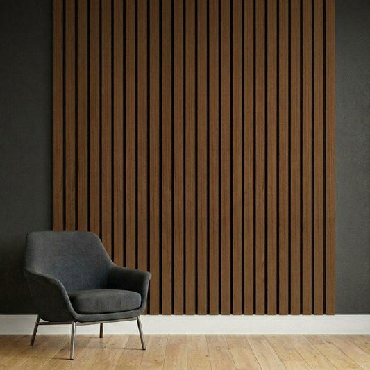 Acoustic Slat Wall Panels | Premium UltraWide Slats | 240cm x 60cm | Teak Oak