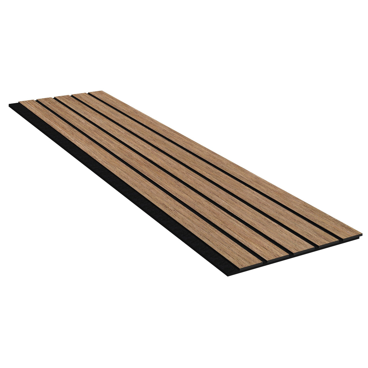 Acoustic Slat Wall Panels | Premium UltraWide Slats | 300cm x 60cm | Walnut With Black